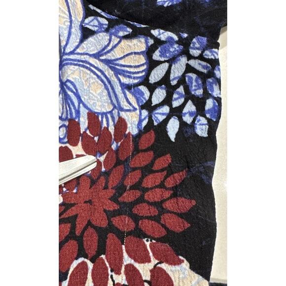 GUESS Size Medium MARINDA Floral Print Long Sleeve Blouse Sheer Boho Flare READ - Picture 11 of 12